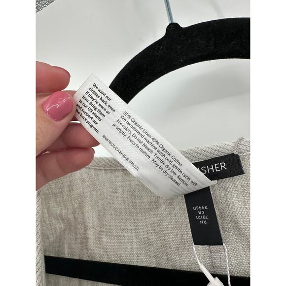 Eileen Fisher NWT Rustic Organic Linen Cotton Lightweight Jacket Gray Sz Large - Picture 8 of 14